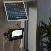 Faro Led 500W Con Pannello Solare Crepuscolare IP67 + Telecomando