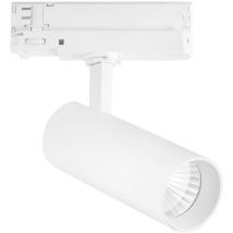 Faro led jet con adattatore trifase in alluminio bianco 20W con cct - Bianco