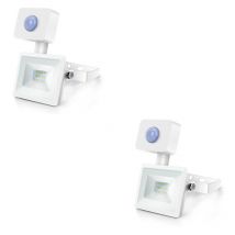 Faro Sensore Movimento Led Slim 10w Smd Crepuscolare Esterno 4000k Naturale 2 Pezzi