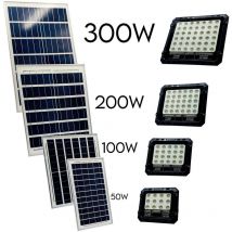 Faro luce led con pannello solare 50W 100W 200W 300W sensore crepuscolare IP66 200