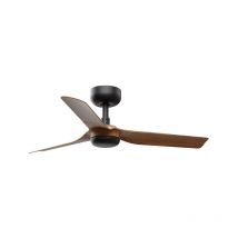Faro Barcelona - Faro mini Ventilatore da soffitto Punt Small in legno nero, legno scuro con motore dc Smart a 6 velocità