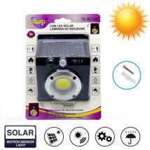 Faro luce faretto esterno 10W energia solare 16 led cob sensore movimento TE0108