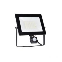 Faro proiettore led nero da esterno con sensore di movimento impermeabile luce bianca fredda 50w