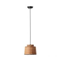 Faro Saipan Black, Rattan Dome Pendant Lamp 2700K