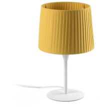 Faro Barcelona - samba Mini Tischlampe weiß/Polyesterseide gelb 64316-36