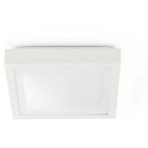 Faro Barcelona - Faro Tola-2 - 2 Light Medium Square Bathroom Flush Ceiling Light Aluminium, White IP44, E27