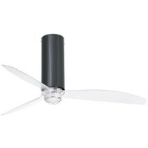 Faro tube - led Shiny Black, Transparent Ceiling Fan with dc Smart Motor - Remote Included, 3000K