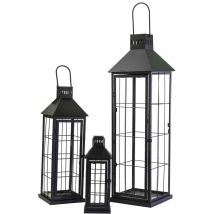 Farol cuadrado metal negro 1-3 cm26x26h87,5