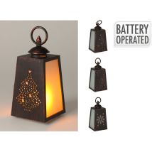 Farol LED efecto llama – 10 x 19 cm – Funciona con pilas – Diseño elegante y versátil para hogar y jardín