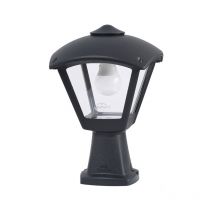 Interlusa - Farola dario 1xE27 IP55 L.24xAn.24xAl.35cm resina negra
