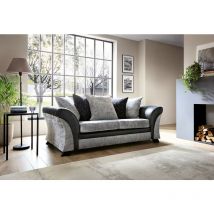 Abakus Direct - farrow crushed chenille 3 seater sofa - color Black - Black