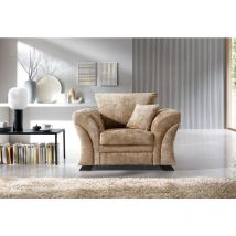 Farrow crushed chenille armchair - color Brown - Brown