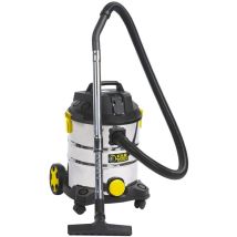 Nass- und Trockensauger - 1400 w - 25 l Edelstahlbehälter mit zeitgesteuerter Steckdose - far tools - 101032