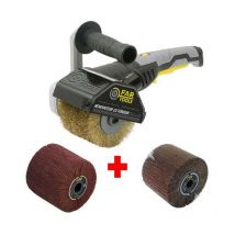 Fartools - Pack 615125 : Rénovateur REX120C + brosse a lamelles et brosse fibre synthétique - Spécial bois&métal - Surfaces planes