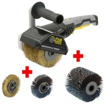 Fartools - pack REX120C renovateur exterieur + brosse metallique de precision + brosse a lanieres abrasives de precision