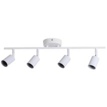 Applique 4 faretti soffitto sospensione plaffoniera orientabili GU10 led bianco