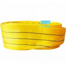 Fascia Gialla per il Sollevamento, Portata 3 ton, Cinghia di Sollevamento 3000 kg, Alta resistenza in Poliestere, Imbracatura di carico Antiusura - 4