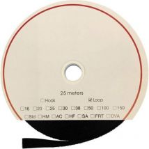 Fastech - T0203099990125 Klettband zum Aufnähen Flauschteil (l x b) 25000 mm x 30 mm Schwarz 25 m