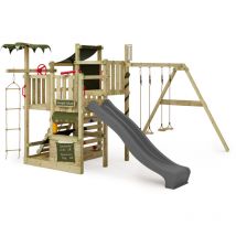 Spielturm CrazyCoconut Club xxl mit Schaukel, Sandkasten und Rutsche – Anthrazit - Fatmoose