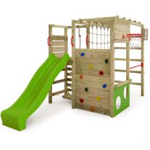 Klettergerüst Spielturm ActionArena mit Rutsche, Gartenspielgerät mit Leiter & Spiel-Zubehör – Apfelgrün - Fatmoose