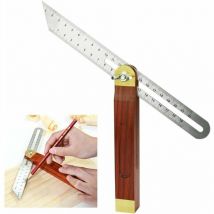 Moonstars - Fausse Equerre Menuisier en Acier Inoxydable et Bois 200mm Fausse Equerre à Manche 0 à 360 Degrés Durable Carrés de Menuiserie Échelle