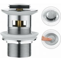 Faustina - Bonde de Lavabo avec Trop-Plein, Vidage Lavabo Pop-up, Bonde de Vidage Universelle, Acier Inoxydable