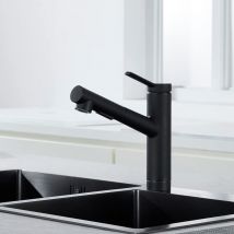 Faustina - Robinet Cuisine avec Douchette Extractible, Robinet Évier Cuisine avec 2 Modes de Jet, Robinet Mitigeur Cuisine Pivotant à 120°, Mitigeur