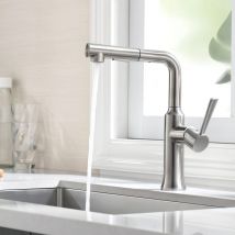 Robinet de Cuisine avec Douchette Extractible, Robinets d'évier de Cuisine avec 2 Modes de Jet, Pivotant à 360° Mitigeur Cuisine avec Douchette