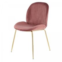 Oko - Chaise Semi Artisanal Lot De 2 Ara 59x47 Vieux Rose Et Laiton