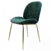 Fauteuil semi artisanal lot de 2 ara 59x47 vert et laiton