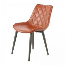 Fauteuil semi artisanal lot de 2 ama 60x51 café