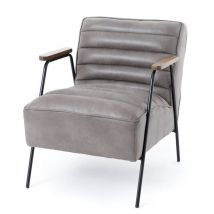 Hellin - Fauteuil relax en simili et pieds métal - lisboa