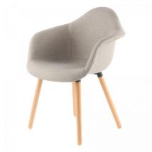 Fauteuil semi artisanal lot de 2 abi 64x62 beige