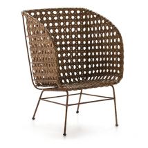 Fauteuil 73x73x106 Métal/Osier Miel