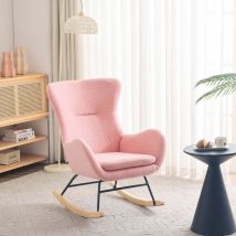 Fauteuil à bascule, Fauteuil à bascule en velours Teddy, fauteuil de loisirs, fauteuil canapé individuel, fauteuil mère, fauteuil de chambre