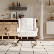 Fauteuil à bascule pour la chambre d'enfant, fauteuil à bascule rembourré, fauteuil d'appoint à bascule, siège rembourré avec dossier haut, fauteuil