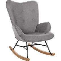 Fauteuil à bascule Sanka en tissu Gris