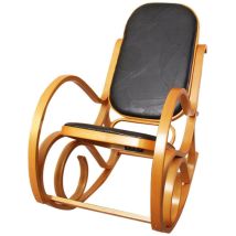 Mend - Fauteuil À Bascule Tokyo Imitation Bois De Chêne Noir