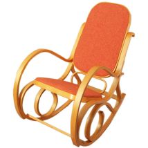 Mend - Fauteuil À Bascule Tokyo Imitation Chêne Tissu Orange
