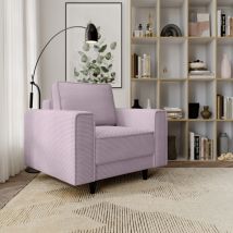 Emporius - Fauteuil à oreilles Nela - Fauteuil rembourré avec tissu velours, pieds - Fauteuil lounge - Style moderne (Rose - Lincoln 61)
