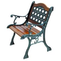 Fraschetti – Banc de table en rotin – Dimensions : L61 x P60 x H80 cm – Matériaux : fonte peinte, bois naturel