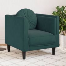 Torana - Fauteuil avec coussin vert foncé velours