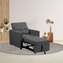 Toscohome - Fauteuil avec lit escamotable gris foncé - Zaffiro
