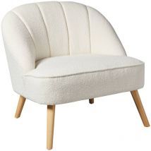 Atmosphera Créateur D'intérieur - Fauteuil Naova bouclette blanc