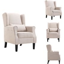 Vidaxl - Fauteuil beige tissu - Fauteuil Beige - Chaise Confort - Fauteuils Design - Mobilier Intérieur - Chaise Salle à Manger