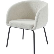 Baïta - Fauteuil belem en tissu bouclette blanc