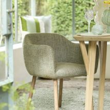 Light And Living - Fauteuil Blaine tissu marron clair 63x77x56cm