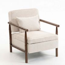 Fauteuil Blanc De Style Médiéval En Bois Avec Espace De Rangement, Convenant Aux Chambres Et Aux Vérandas
