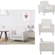 Fauteuil blanc similicuir - Fauteuil Design - Fauteuil Moderne - Fauteuil Confortable - Fauteuil Blanc - Chaise Relaxante