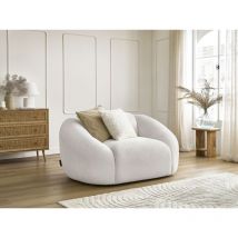 BOBOCHIC - Fauteuil TINA tissu bouclette Blanc